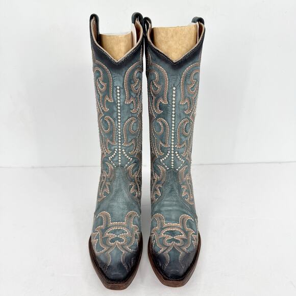 Corral Womens L5869 Western Cowboy Boots US 6 M EU 36.5 Blue Leather Stitch NIB - Picture 7 of 13